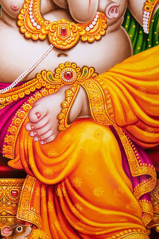 〔約70.5cm×約50cm〕インドのヒンドゥー神様ポスター −ガネーシャ 5 - 全体写真です