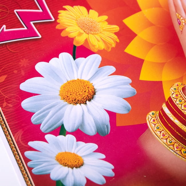 インドのウェルカムポスター 【ナマステをする手】 3 - 拡大写真です。インドらしい綺麗な彩色が魅力です。