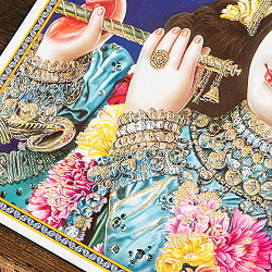 〔約40.5cm×約30.5cm〕輝くラメ入り・インドのヒンドゥー神様ポスター - クリシュナ - サブ3