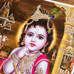 〔約40.5cm×約30.5cm〕輝くラメ入り・インドのヒンドゥー神様ポスター - ラーマーヤナ - サブ2