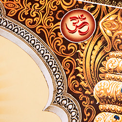 〔約67cm×約48cm〕インドのヒンドゥー神様ポスター - ラクシュミー - サブ4