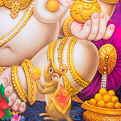 〔約68.5cm×約48.5cm〕インドのヒンドゥー神様ポスター - ガネーシャ - サブ3