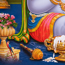 〔約66cm×約47cm〕インドのヒンドゥー神様ポスター - ベイビークリシュナ - サブ3