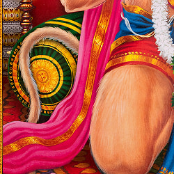 〔約66cm×約47cm〕インドのヒンドゥー神様ポスター - ハヌマーン - サブ3