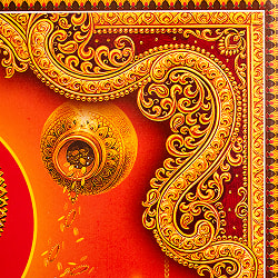 〔約66cm×約47cm〕インドのヒンドゥー神様ポスター - ラクシュミー - サブ4