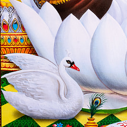 〔約64cm×約45.5cm〕インドのヒンドゥー神様ポスター - サラスヴァティ - サブ3