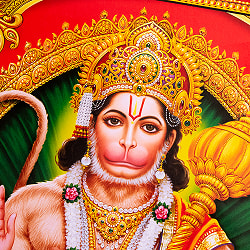 〔約64cm×約45.5cm〕インドのヒンドゥー神様ポスター - ハヌマーン - サブ2