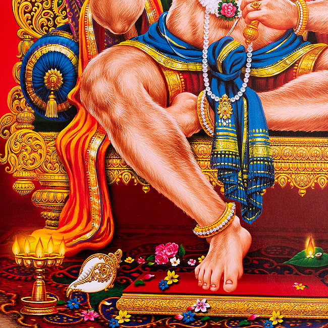 〔約64cm×約45.5cm〕インドのヒンドゥー神様ポスター - ハヌマーン 3 - 別の箇所を見てみました。
