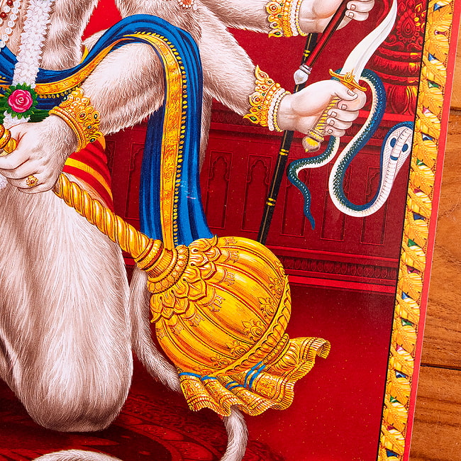 〔約64cm×約45.5cm〕インドのヒンドゥー神様ポスター - ハヌマーン 4 - 別の箇所を見てみました。