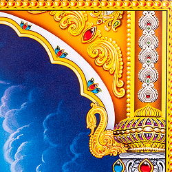 〔約66cm×約47cm〕インドのヒンドゥー神様ポスター - サラスヴァティ - サブ4