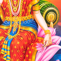 〔約64cm×約45.5cm〕インドのヒンドゥー神様ポスター - クリシュナ・ラーダ - サブ4