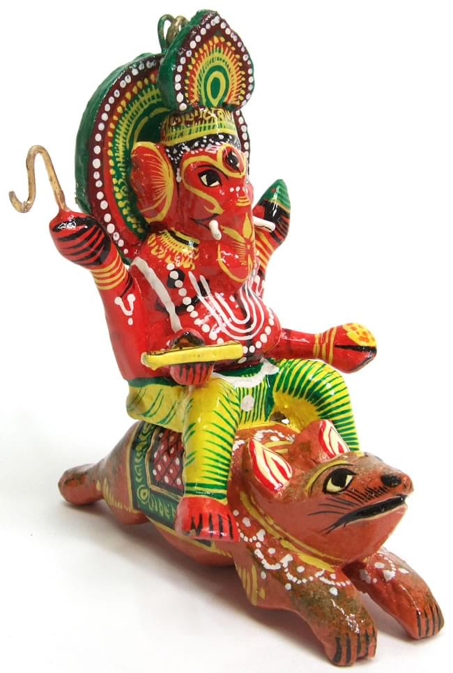 タイ ガネーシャ 彫刻 木像 ネズミ アンティーク