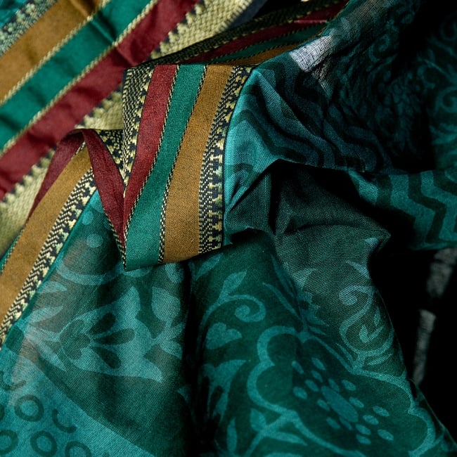 〔チョリ付き〕昔ながらのコットンサリー - 更紗 6 - 雰囲気あるコットン生地のサリーです