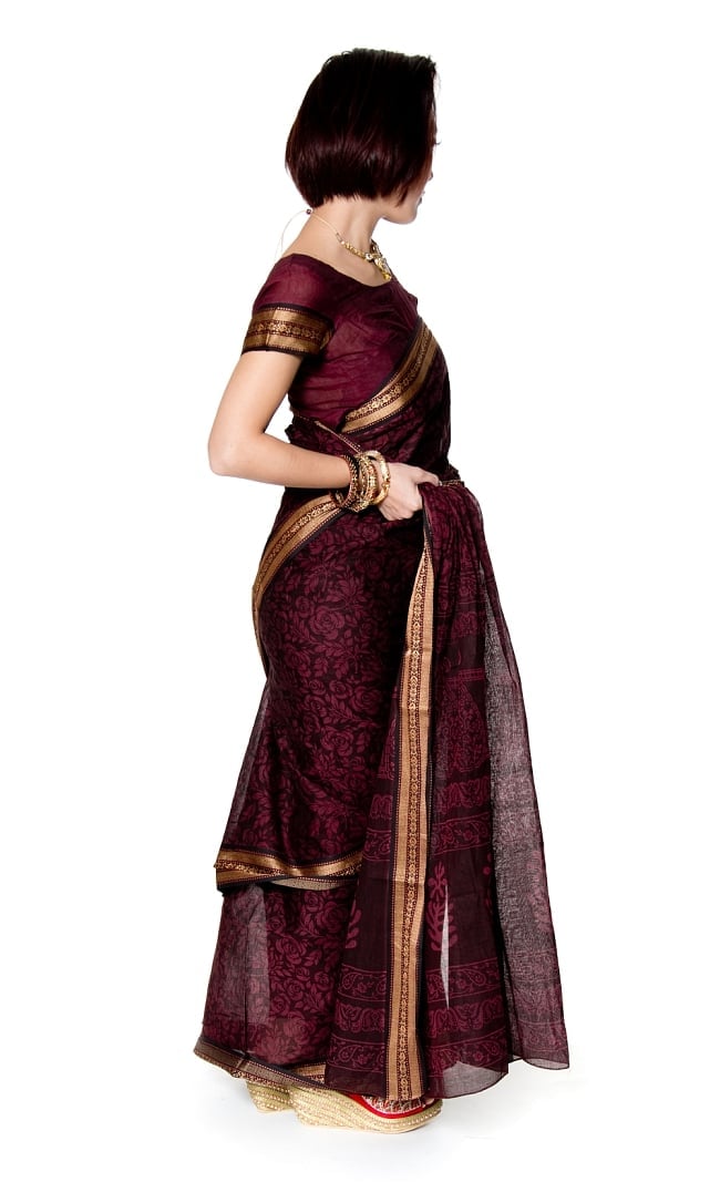 〔チョリ付き〕昔ながらのコットンサリー  4 - 横からの写真です