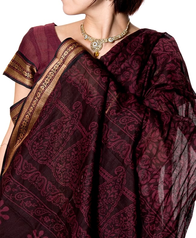 〔チョリ付き〕昔ながらのコットンサリー  7 - 別の角度からの写真です