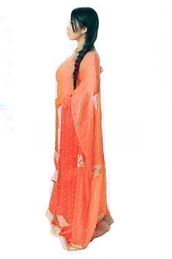 刺繍とビジューのグラデーション サリー【チョリ付き】 - サブ2