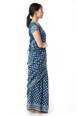 〔チョリ付き〕藍染のコットンサリー - サブ3