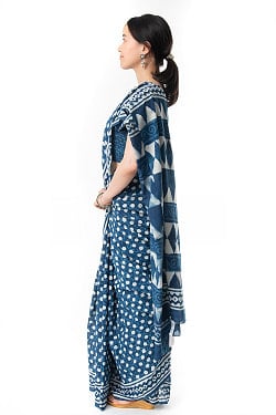 〔チョリ付き〕藍染のコットンサリー - サブ5