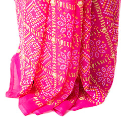 【8色展開】インド伝統模様バンディニプリントのインドサリー　ジオメトリック - サブ4