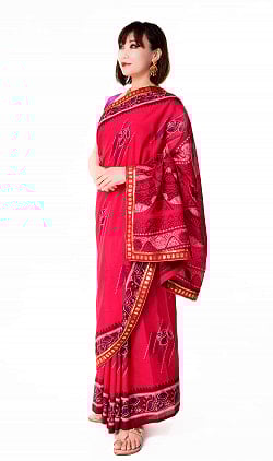 すべて1点物　インド伝統模様サリー　チョリ用生地付 - サブ2