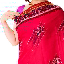 すべて1点物　インド伝統模様サリー　チョリ用生地付 - サブ4