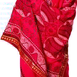 すべて1点物　インド伝統模様サリー　チョリ用生地付 - サブ5