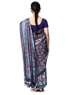 木版更紗調　伝統柄のプリントサリー - サブ4