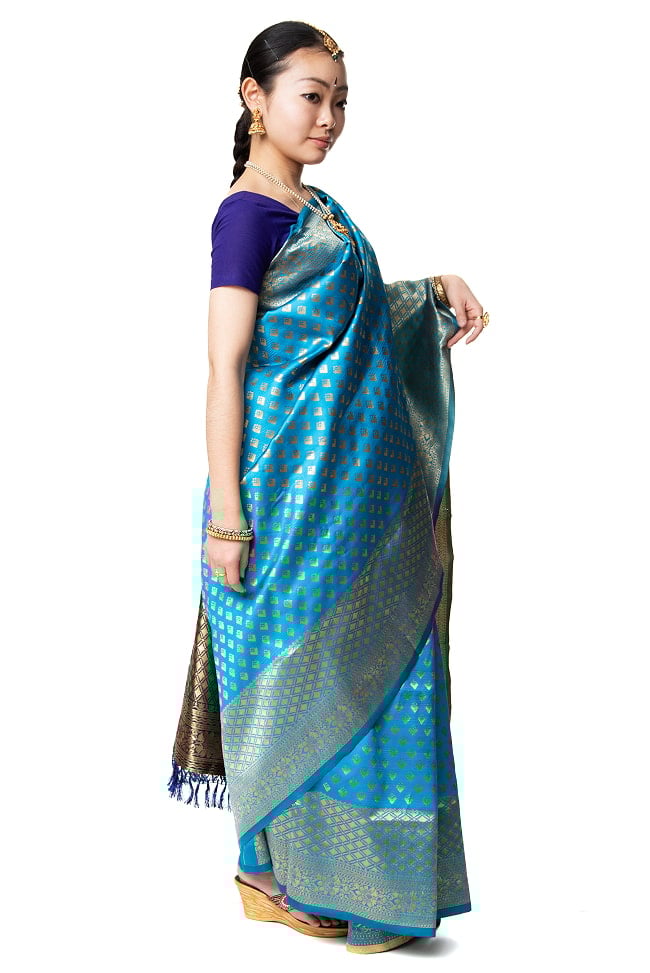 マハラニ風　ゴールデンボーダーのゴージャスサリー 2 - 違う角度から見てみました。