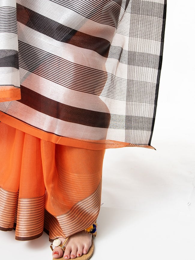 ワイドボーダーの　クラシカル　コットンサリー 10 - 選択2：イエロー