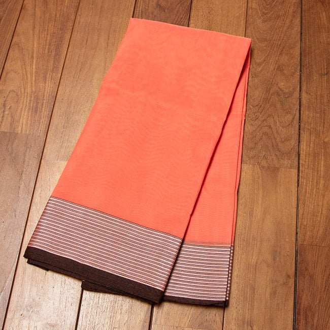 ワイドボーダーの　クラシカル　コットンサリー 18 - 選択5：サーモンピンク