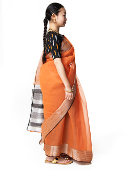 ワイドボーダーの　クラシカル　コットンサリー - サブ5