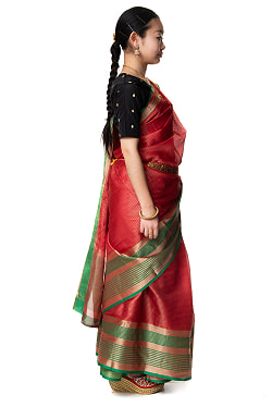 透け感素材　ゴールデンストライプの　オーガンジーサリー - サブ5