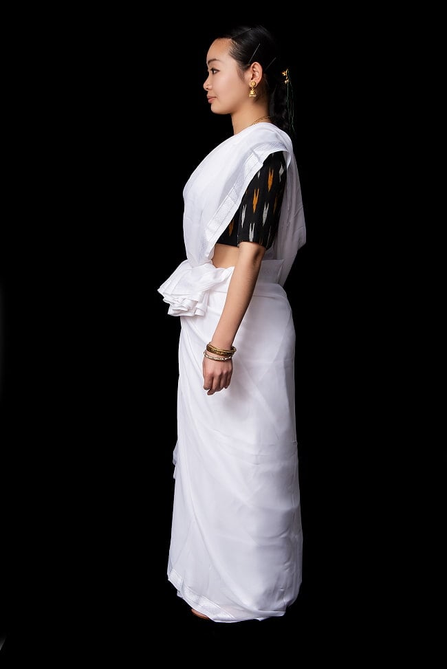 シンプルボーダーの　ホワイトサリー 3 - 真横から見てみました。