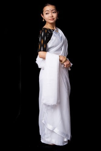 シンプルボーダーの ホワイトサリー