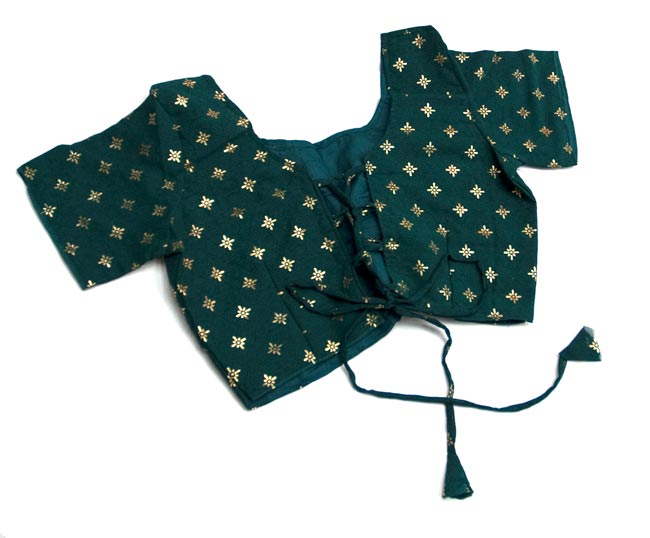 サリー、チョリ、ペチコート3点セット - 緑 の通販[送料無料