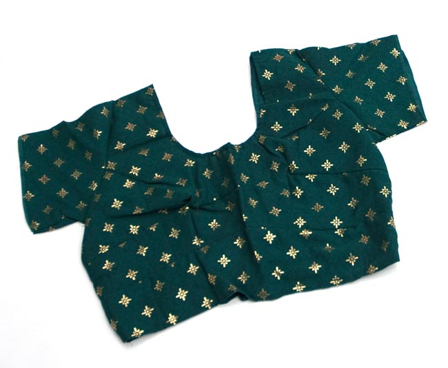 希少 美しいザリワーク アンティーク サリー チョリ ペチコート セット 刺繍 サリー、チョリ、ペチコート3点セット - 緑 の通販[送料無料