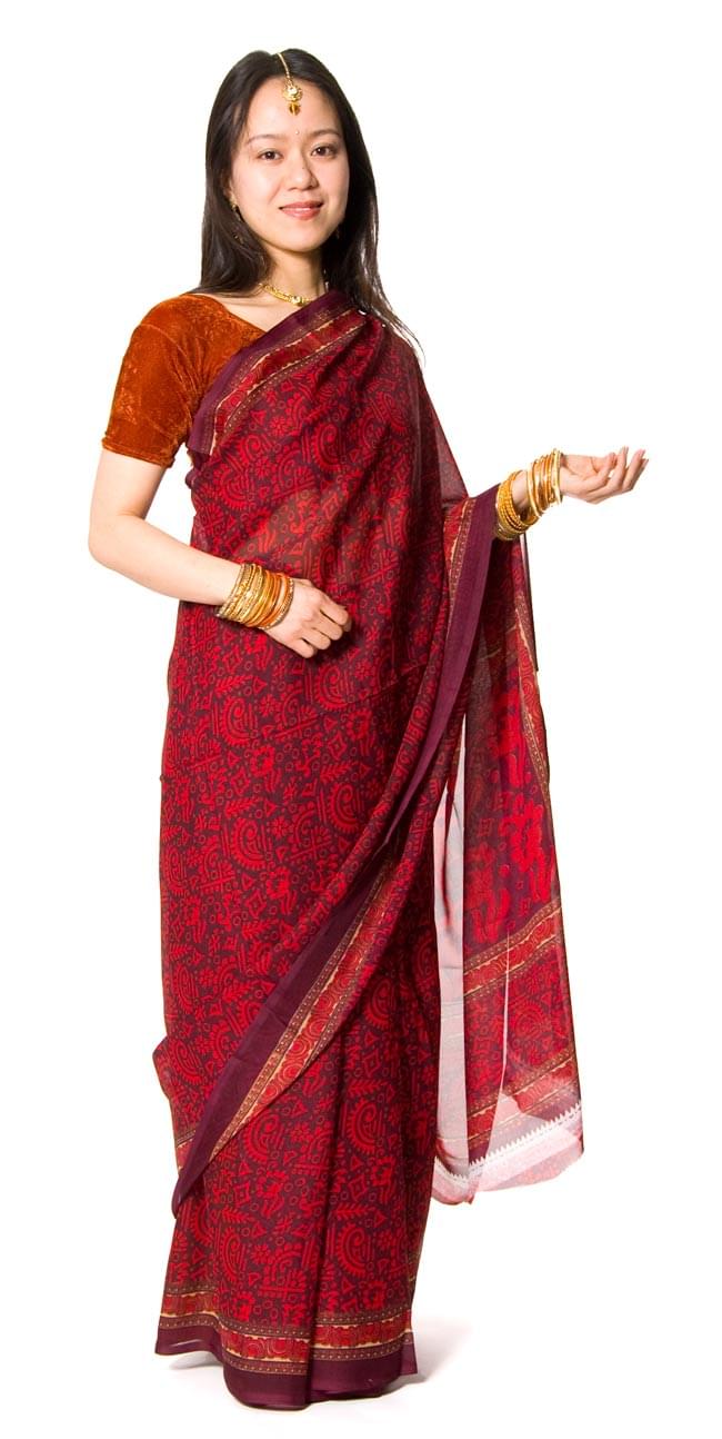 インドサリー【花柄】 赤 の通販 - TIRAKITA.COM