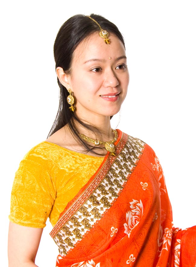 インドサリー【花柄】 オレンジ の通販 - TIRAKITA.COM