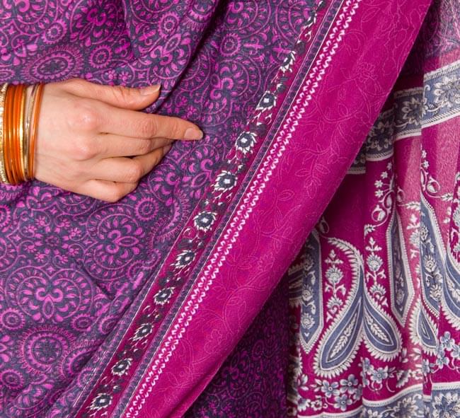 インドサリー【ペイズリー模様】 紫系 の通販 - TIRAKITA.COM