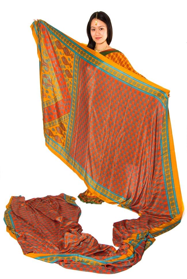 インドサリー【花柄】 黄土 の通販 - TIRAKITA.COM