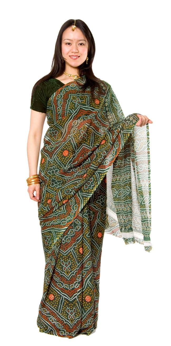 インド品質]インドサリー【ドット】 緑 の通販 - TIRAKITA.COM