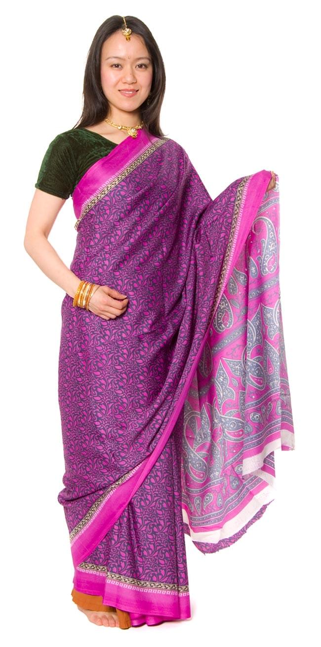 インドサリー【ペイズリー模様】 紫×紺 の通販 - TIRAKITA.COM