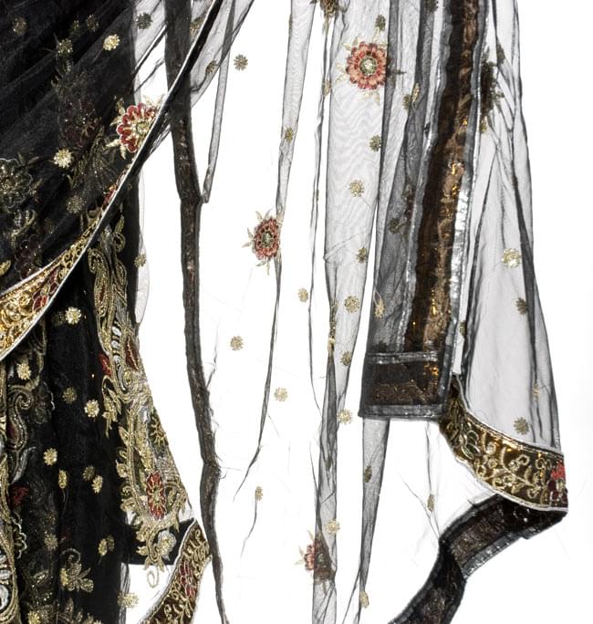 婚礼用ゴージャスサリー3点セット【黒×金】 の通販[送料無料