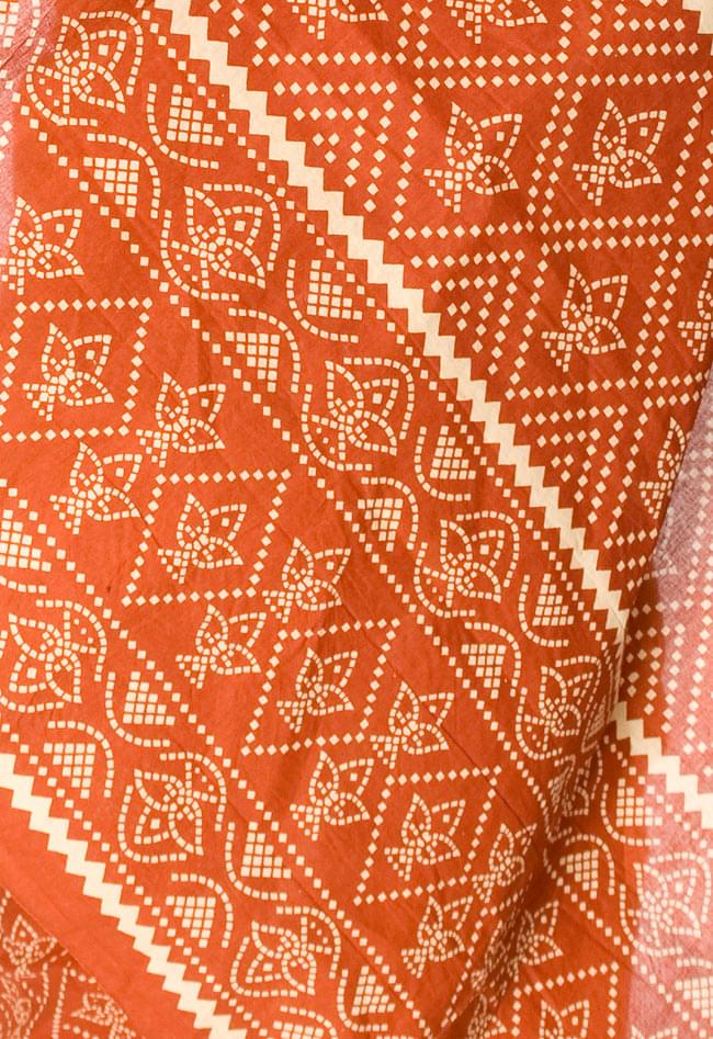 コットンサリー、チョリ、2点セット【オレンジ茶】 6 - 生地をアップにしてみました。