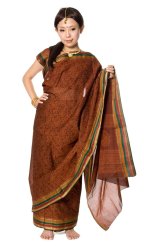 コットンサリー、チョリ、２点セット【オレンジ茶】の商品写真