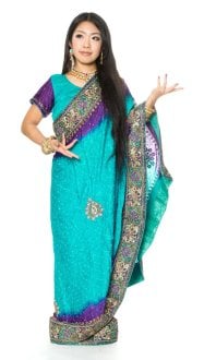 【1点物】婚礼用ゴージャスサリー3点セット【ターコイズ】