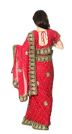 【1点物】婚礼用ゴージャスサリー3点セット【赤】 - サブ3