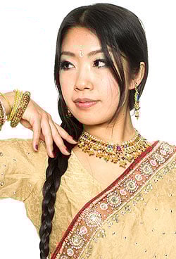 【1点物】婚礼用ゴージャスサリー3点セット【ベージュ】 - サブ5