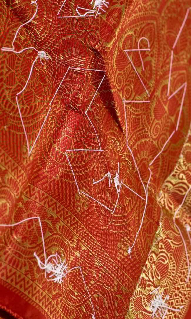 ベナレスのインドサリー【金糸刺繍ゴージャス】 グリーン の通販