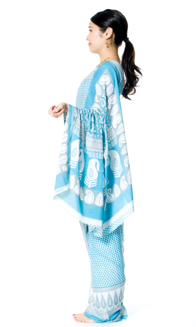 インドサリー【ペイズリー】 全4色 2 - 横からの姿はこんな感じです。